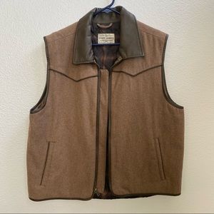 Cody James Deadwood Wool Blend & Faux Leather Outerwear Vest
